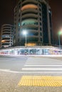 Apartments and cafes Marine Parade corner at base of mount street illuminated by street lights
