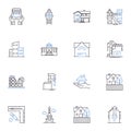 Apartments line icons collection. Spacious, Cozy, Modern, Convenient, Affordable, Luxurious, Stylish vector and linear