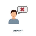 Apathy flat icon. Colored element sign from psychological disorders collection. Flat Apathy icon sign for web design