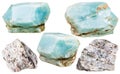 Apatite crystals gemstones and rocks isolated