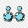 Apatite earrings mockup, realistic style Royalty Free Stock Photo