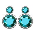 Apatite earrings mockup, realistic style Royalty Free Stock Photo