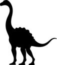 Apatosaurus Black Silhouette Generative Ai