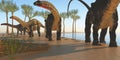 Apatosaurus Dinosaur Shore Royalty Free Stock Photo