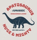 Apatosaurus t-shirt design, print, typography, label. Royalty Free Stock Photo