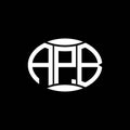 APB abstract monogram circle logo design on black background. APB Unique creative initials letter logo