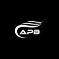 APB letter logo design on black background.APB creative initials letter logo concept.APB letter design