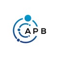 APB letter logo design on black background. APB creative initials letter logo concept. APB letter design
