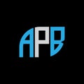 APB letter logo design on black background.APB creative initials letter logo concept.APB letter design