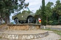 APC installed as a monument to the war of 1992-1993 in Abkhazia, Gagra. Royalty Free Stock Photo