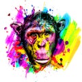ape in isolated on color backgrounddesign concept Royalty Free Stock Photo