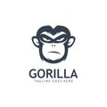 Gorilla head silhouette creative logo template