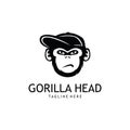 Gorilla head silhouette creative logo template