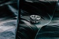 Ape shape ring on green leaf Royalty Free Stock Photo