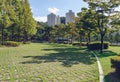 APEC Naru park pavement made of stone blocks and green grass Royalty Free Stock Photo