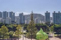 APEC Naru Park with residential district Royalty Free Stock Photo