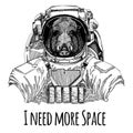 Aper, boar, hog, wild boaraper, boar, hog, wild boar Astronaut. Space suit. Hand drawn image of lion for tattoo, t-shirt