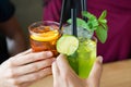 Aperitif with friends Royalty Free Stock Photo