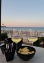 aperitif time in front of the mondello sea Royalty Free Stock Photo