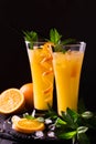 Aperitif with vodka, orange juice and mint. Screwdriver cocktail Royalty Free Stock Photo