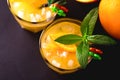 Aperitif with vodka, orange juice and mint. Screwdriver cocktail Royalty Free Stock Photo