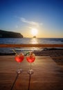 Aperol Spritz aperitif cocktail consisting of prosecco, Aperol and soda water Royalty Free Stock Photo