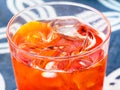 Aperol Spritz aperitif cocktail in glass close up