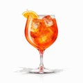 Aperol Spritz cocktail drink on a white isolated background. Generative AI