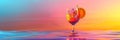 Aperol Spritz Cocktail on Neon Background, Tropical Mocktail, Beach Party Aperol Spritz Coctail Royalty Free Stock Photo
