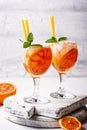 Aperol spritz, Italian cocktail with orange