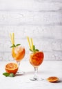 Aperol spritz, Italian cocktail with orange