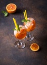 Aperol spritz, Italian cocktail with orange