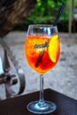 Aperol Spritz Popular Refreshing Summer Drink close up