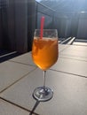 Aperol Spritz - summer drink on terrace or balcony Royalty Free Stock Photo