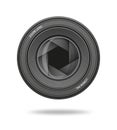Aperture icon. Camera shutter lens diaphragm row Royalty Free Stock Photo