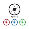 Aperture icon illustration on white background.