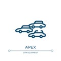 Apex icon. Linear vector illustration from racing collection. Outline apex icon vector. Thin line symbol for use on web and mobile