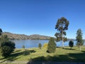 The Apex Park is a popular parkland located on Lake Hume, is known as The Pines, The image at Albury, Australia.