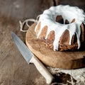 Apfelstrudel or apple strudel on a wire rack Royalty Free Stock Photo