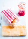 Apfelstrudel or apple strudel on a wire rack Royalty Free Stock Photo