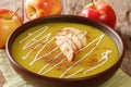 Apfelsuppe Austrian spicy apple soup close-up in a plate. horizontal Royalty Free Stock Photo