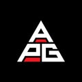 APG triangle letter logo design with triangle shape. APG triangle logo design monogram. APG triangle vector logo template with red Royalty Free Stock Photo