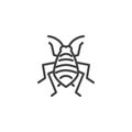 Aphid woodlouse pests line icon