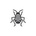 Aphid woodlouse pests vector icon