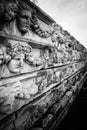 Aphrodisias Afrodisias Ancient City in Caria, Karacasu, Aydin, Turkey. Ancient wall, relief and masks.