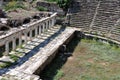 Porticus post scaenam and Pulpitum of Roman Theatre at Aphrodisias Archaeological Site, AydÃÂ±n Province, Turkey Royalty Free Stock Photo