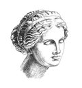 Aphrodite head greek sculpture