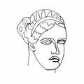 Aphrodite vector marble head. Work of art of ancient Greece era