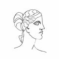 Aphrodite vector marble head. Work of art of ancient Greece era