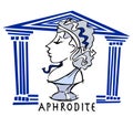 Aphrodite, venus, Greek Goddess Cartoon Royalty Free Stock Photo